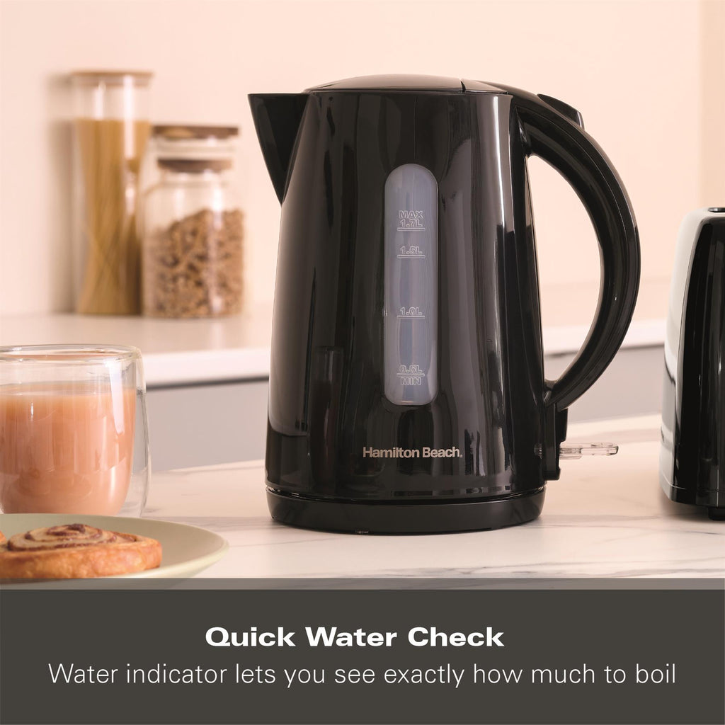 Hamilton Beach Essentials 1.7L Rapid Boil Kettle Black