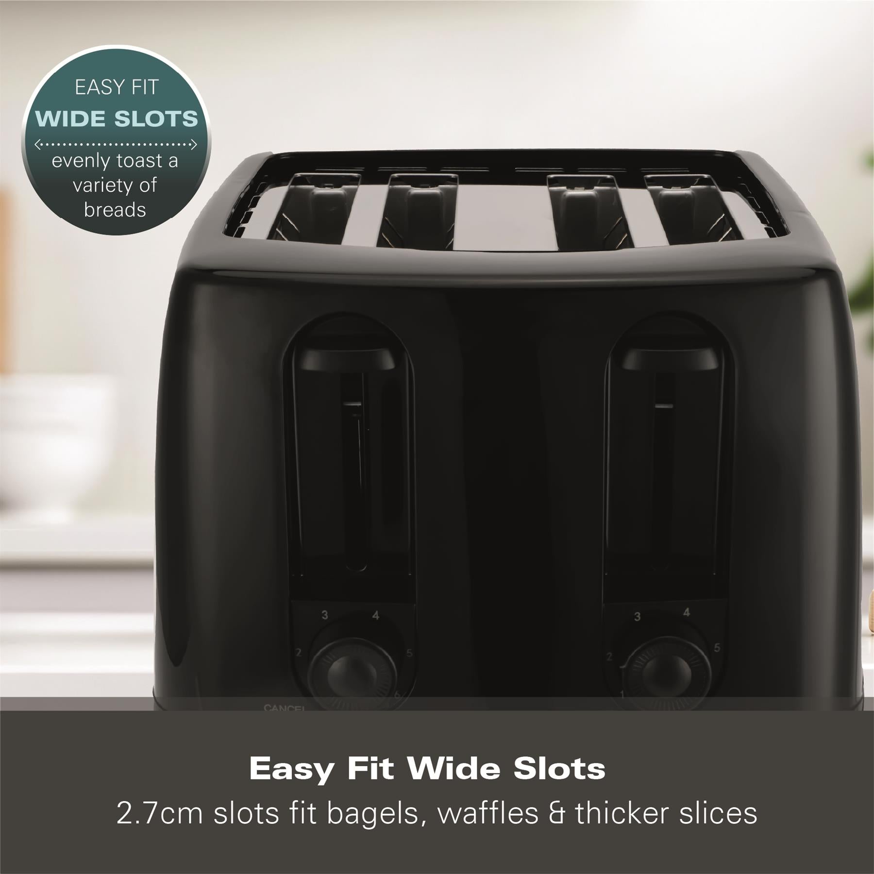 Hamilton Beach Essentials 4 Slice Toaster Black