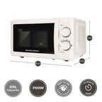 Hamilton Beach 20L Manual Microwave With Stainless Steel Cavity