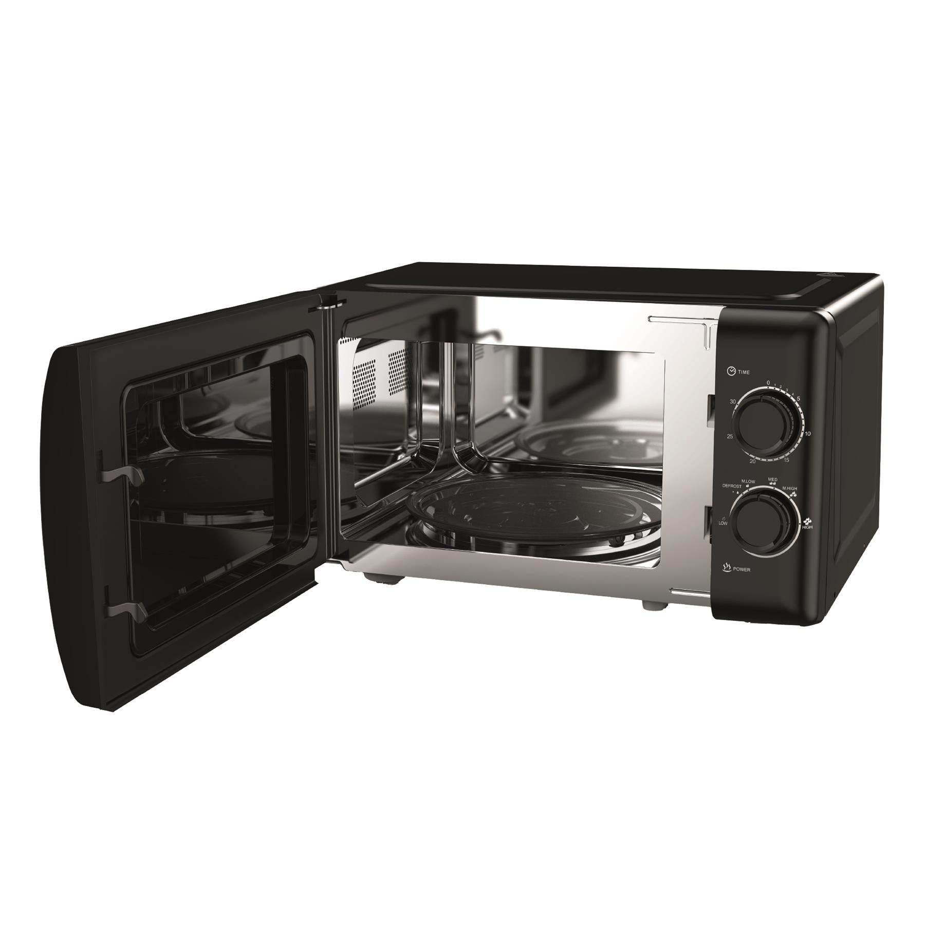 Hamilton Beach 20L Manual Microwave With Stainless Steel Cavity - Black - Hamilton Beach UK