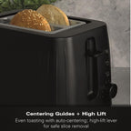 Hamilton Beach Stealth 2 Slice Textured Toaster Matte Black
