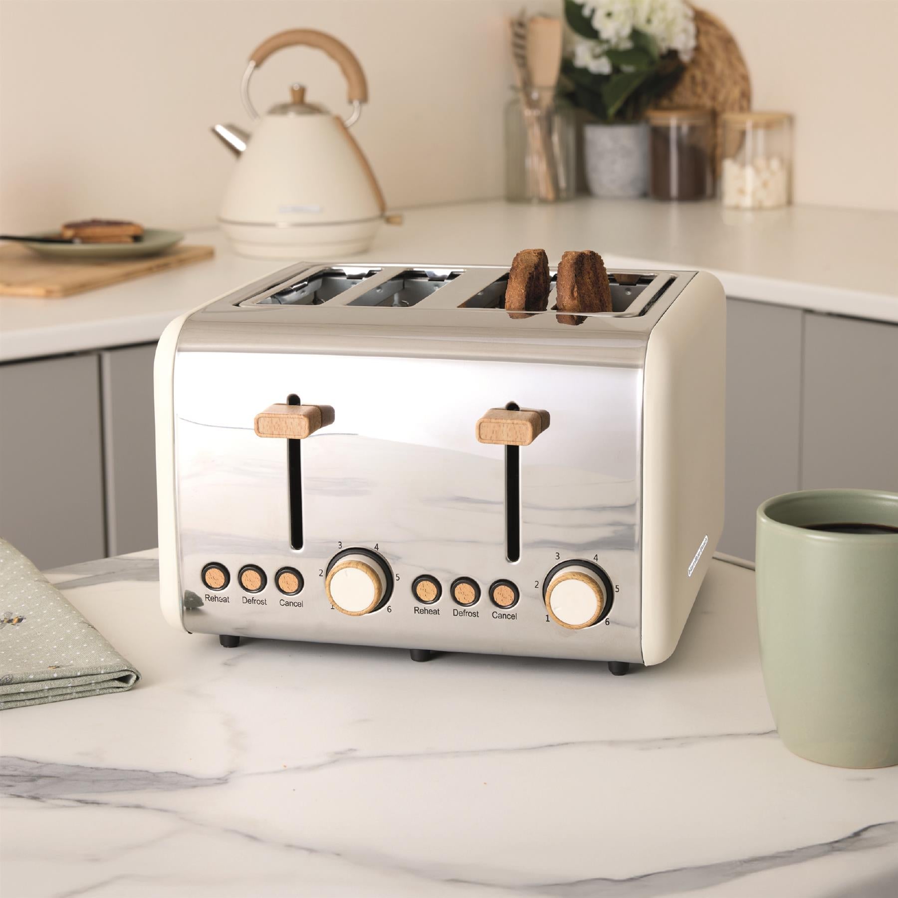 Scandi Classic Kettle & Toaster Set - Cream