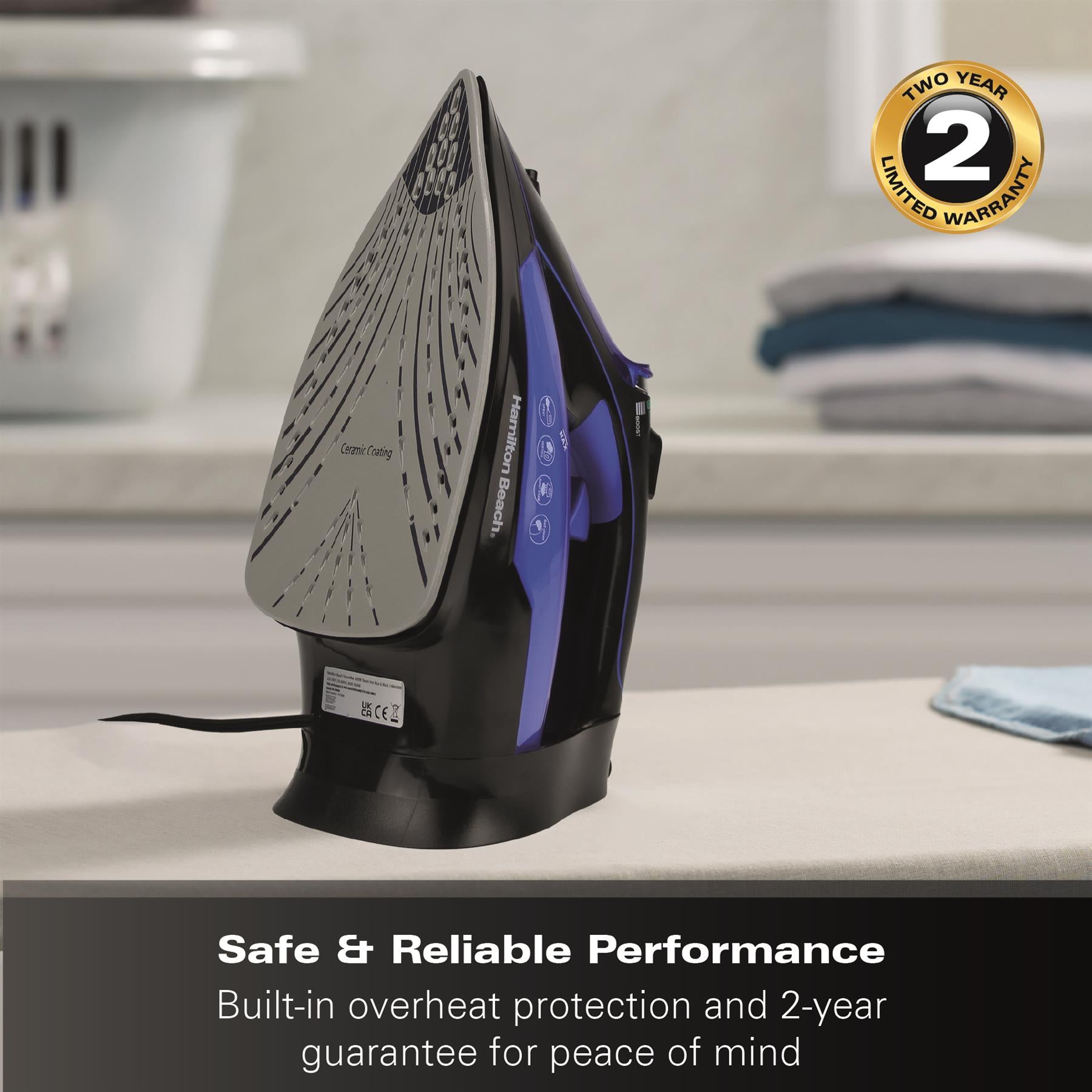 Pro SteamMax 3000w Steam Iron - Blue & Black