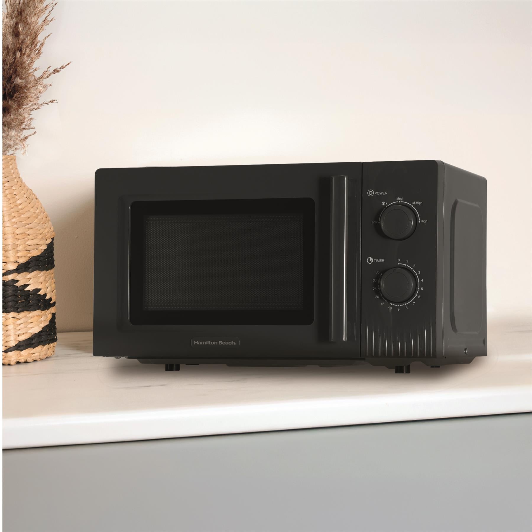 Hamilton Beach Miami Manual 800W Microwave - Charcoal Grey