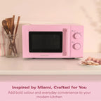 Hamilton Beach Miami Manual 800W Microwave - Flamingo Pink - Hamilton Beach UK
