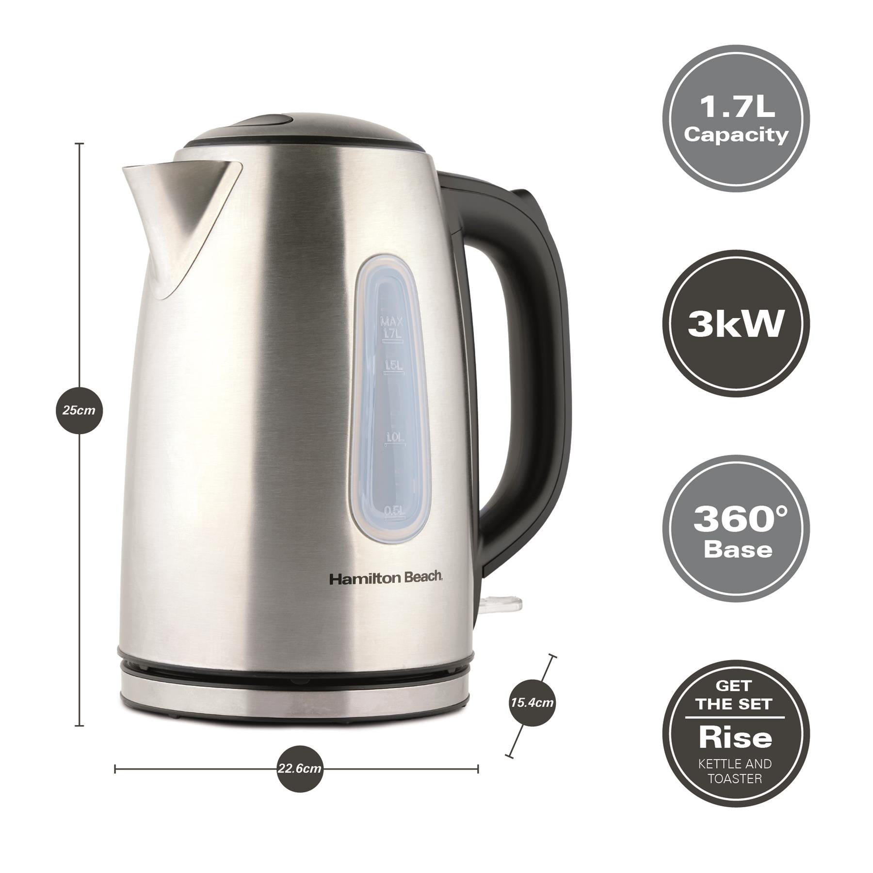 Rise Kettle, Toaster & Microwave Set - Brushed