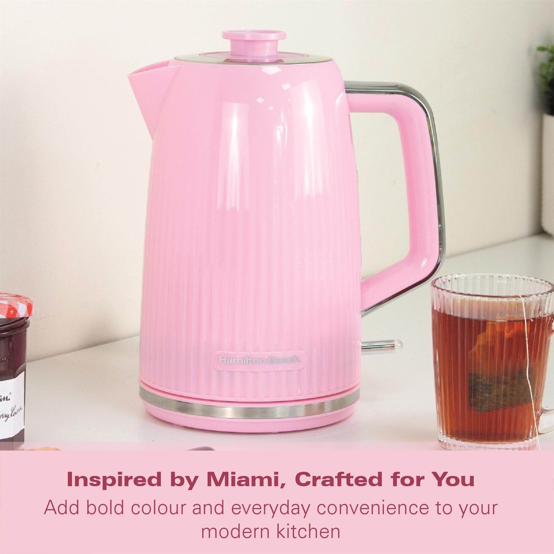 Hamilton Beach Miami 1.7L Kettle Flamingo Pink - Hamilton Beach UK