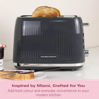 Hamilton Beach Miami 2 Slice Toaster Charcoal Grey - Hamilton Beach UK