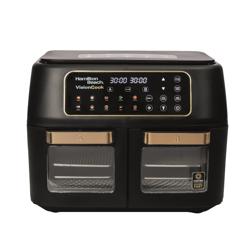 Hamilton Beach VisionCook 11L Dual Air Fryer Oven - Black & Brass