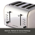 Hamilton Beach Rise Stainless Steel 4 Slice Toaster - Brushed & Polished - Hamilton Beach UK