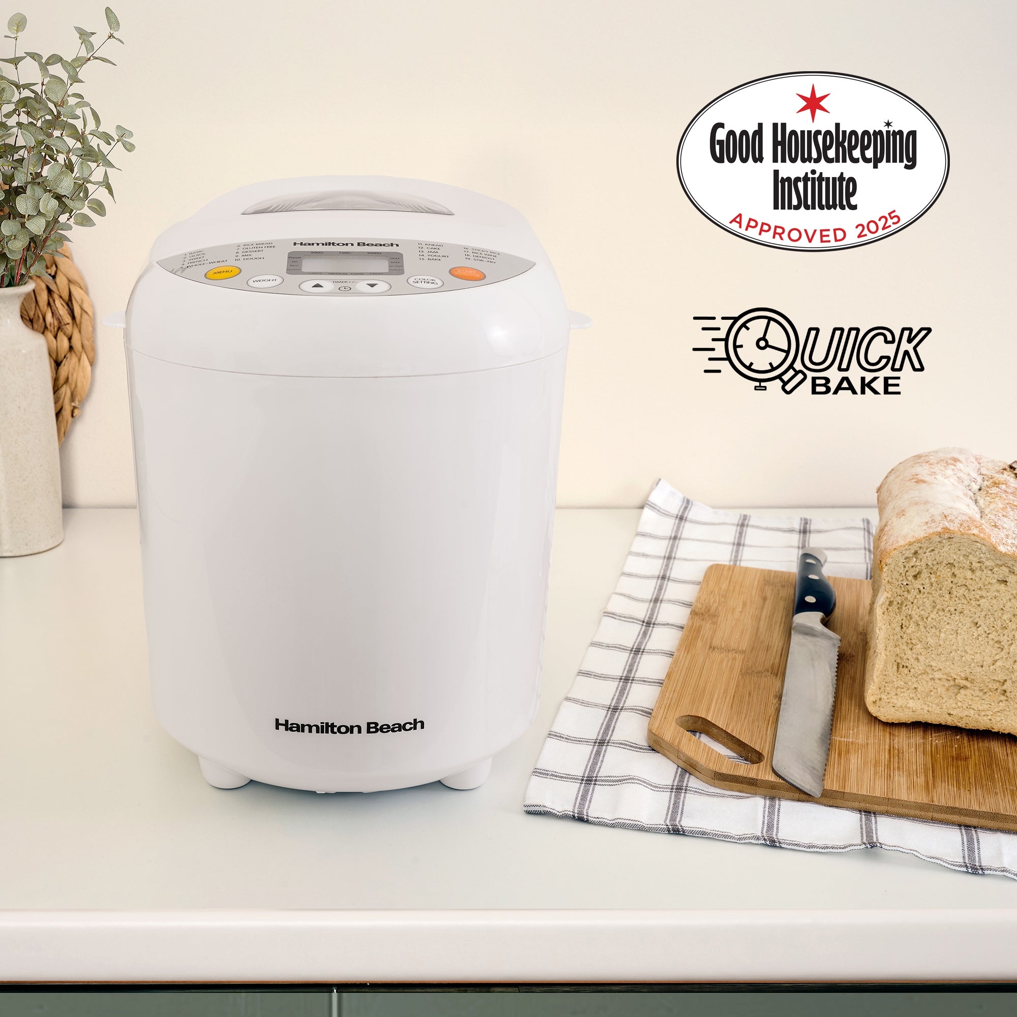 Hamilton Beach Essential QuickBake 19-in-1 Automatic Bread Maker