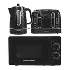 Hamilton Beach Diamond Kettle, Toaster & 20L Stainless Steel Cavity Microwave Set - Black