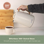 Hamilton Beach Scandi 1.7L Kettle - Matte Cream with Wood Effect - Hamilton Beach UK