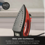 Hamilton Beach ProGlide 2200W Corded Steam Iron - Red & Black - Hamilton Beach UK