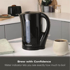Hamilton Beach Essential 1.7L Plastic Kettle - Black - Hamilton Beach UK