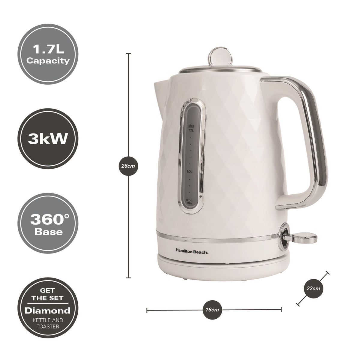 Hamilton Beach Diamond 1.7L Kettle