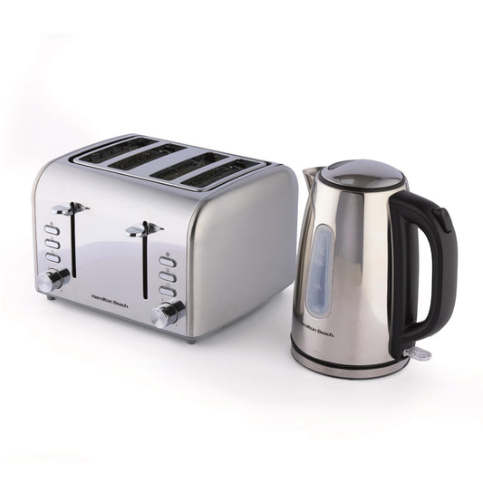 Hamilton Beach Rise Polished Kettle & 4 Slice Toaster Set