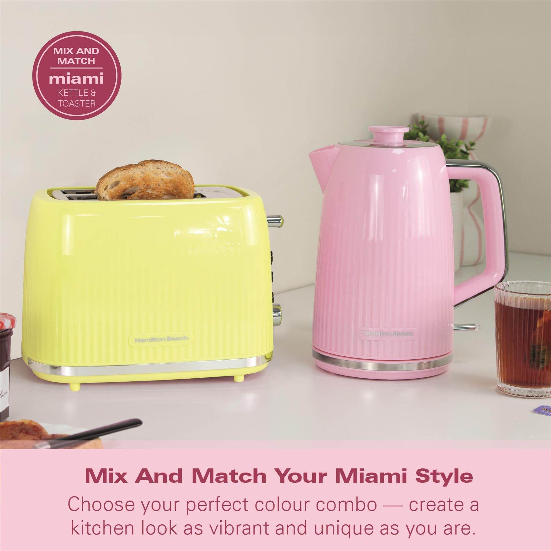 Hamilton Beach Miami 2 Slice Toaster Flamingo Pink - Hamilton Beach UK