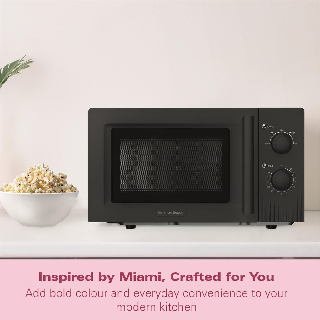 Hamilton Beach Miami Manual 800W Microwave - Charcoal Grey