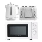 Hamilton Beach Diamond Kettle, Toaster & 20L Standard Microwave Set - White
