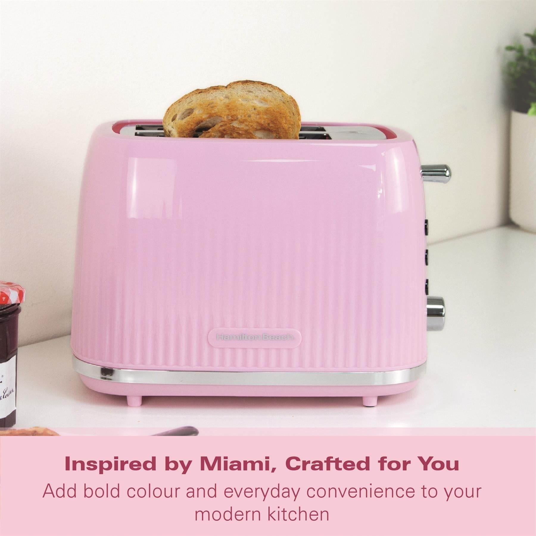Hamilton Beach Miami 2 Slice Toaster Flamingo Pink - Hamilton Beach UK