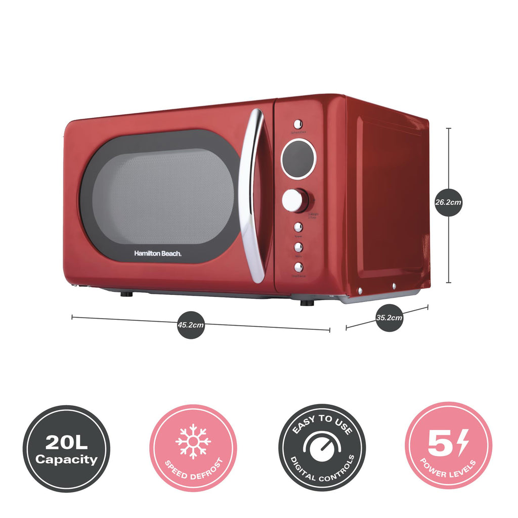 Hamilton Beach 20L Retro Red Microwave