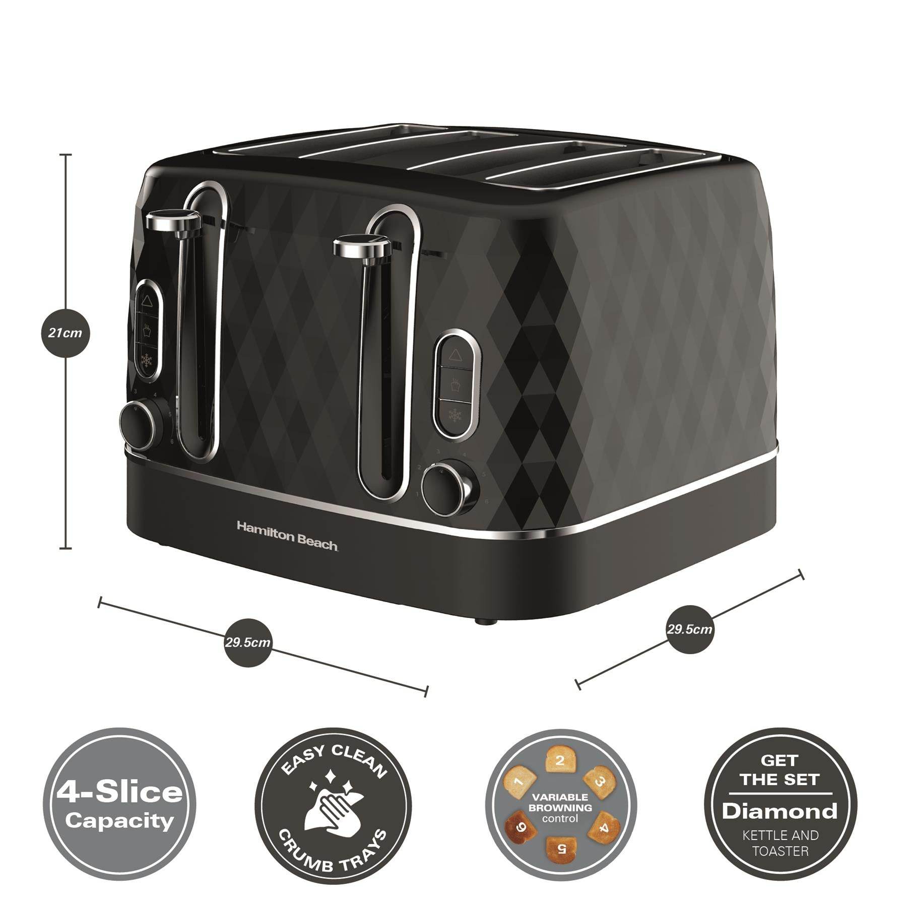 Hamilton Beach Diamond Textured 4 Slice Toasters - Hamilton Beach UK