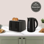 Hamilton Beach Essential Rapid Boil Kettle & 4 Slice Toaster Set - Black - Hamilton Beach UK