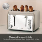 Hamilton Beach Rise Stainless Steel 4 Slice Toaster - Brushed & Polished - Hamilton Beach UK