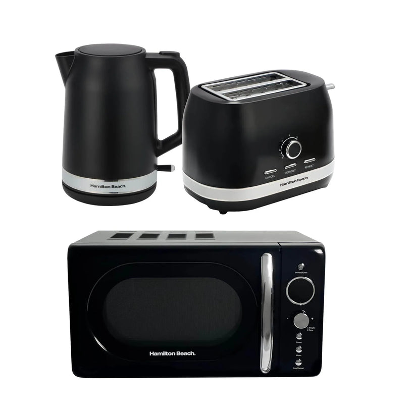 Hamilton Beach Ella Kettle, Toaster & Microwave Set - Black - Hamilton Beach UK
