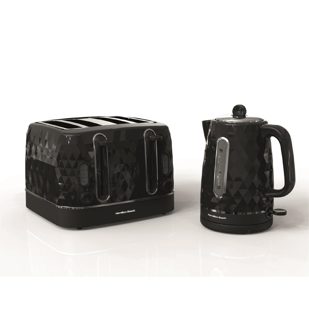 Hamilton Beach Diamond Kettle & Toaster Set Black