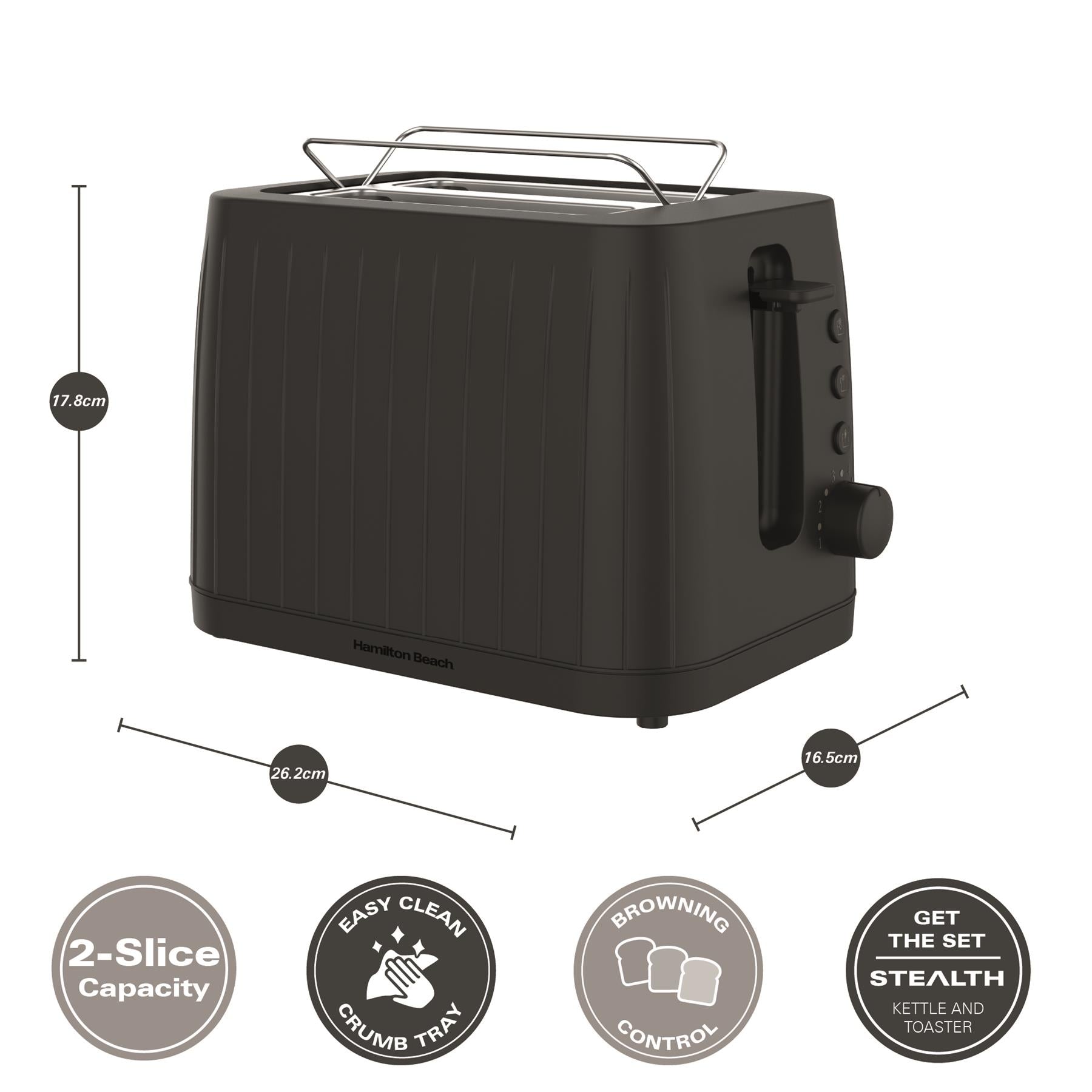 Stealth Kettle & Toaster Set - Black