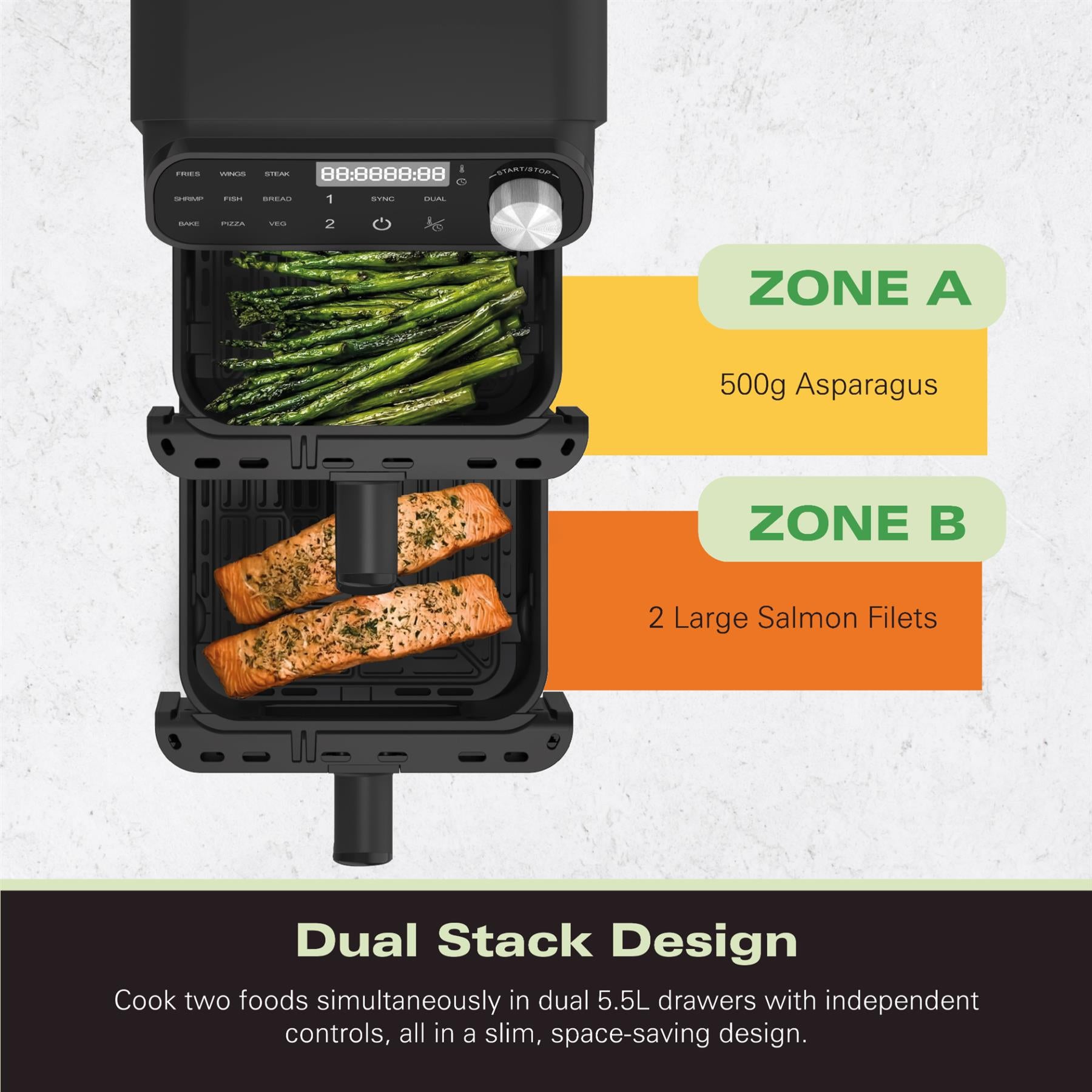 XXL Dual Stack 2 Drawer Air Fryer