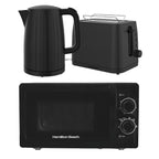 Hamilton Beach Stealth Kettle, Toaster & 20L Stainless Steel Cavity Microwave Set - Black