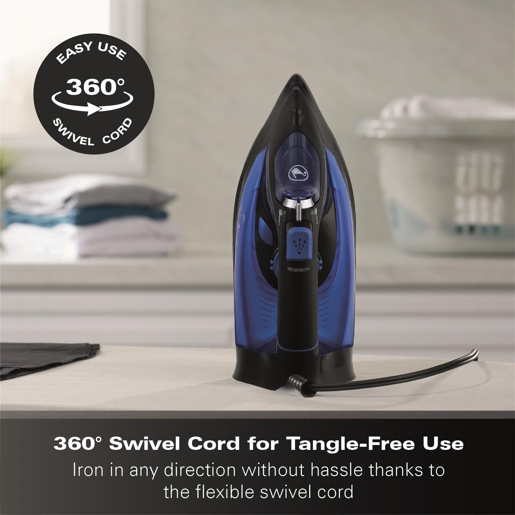Pro SteamMax 3000w Steam Iron - Blue & Black