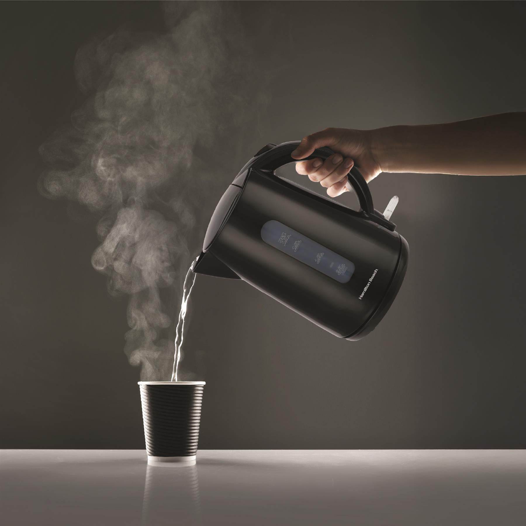 Hamilton Beach Essentials 1.7L Rapid Boil Kettle - Black - Hamilton Beach UK