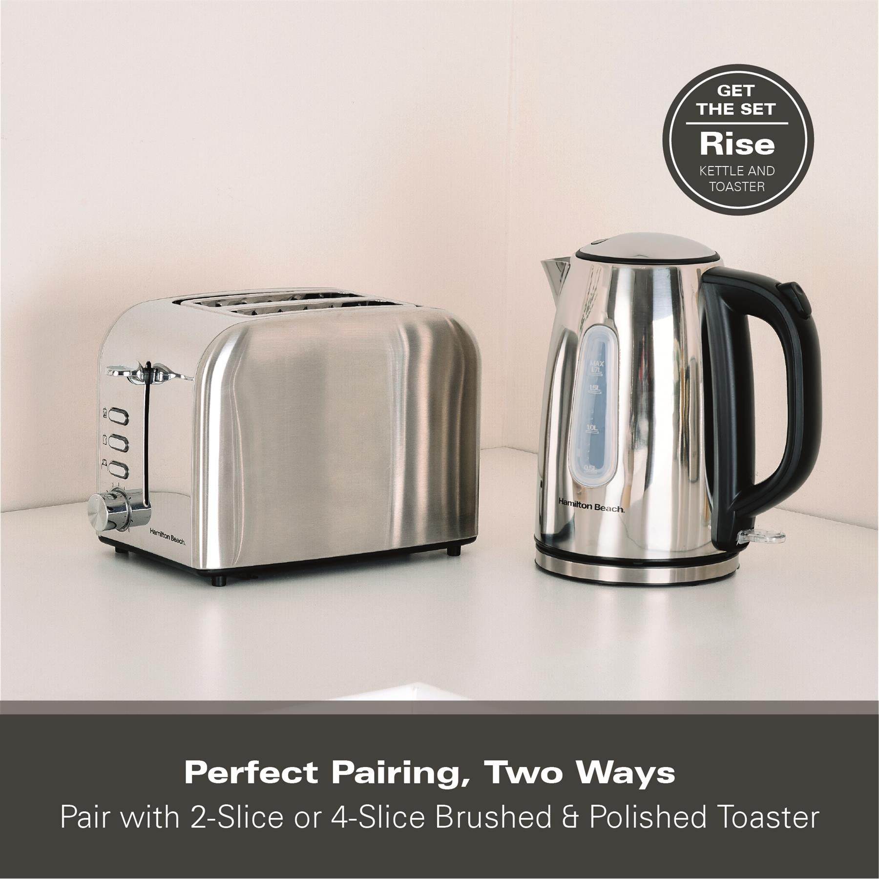 Hamilton Beach Rise Stainless Steel 2 Slice Toaster - Brushed & Polished - Hamilton Beach UK