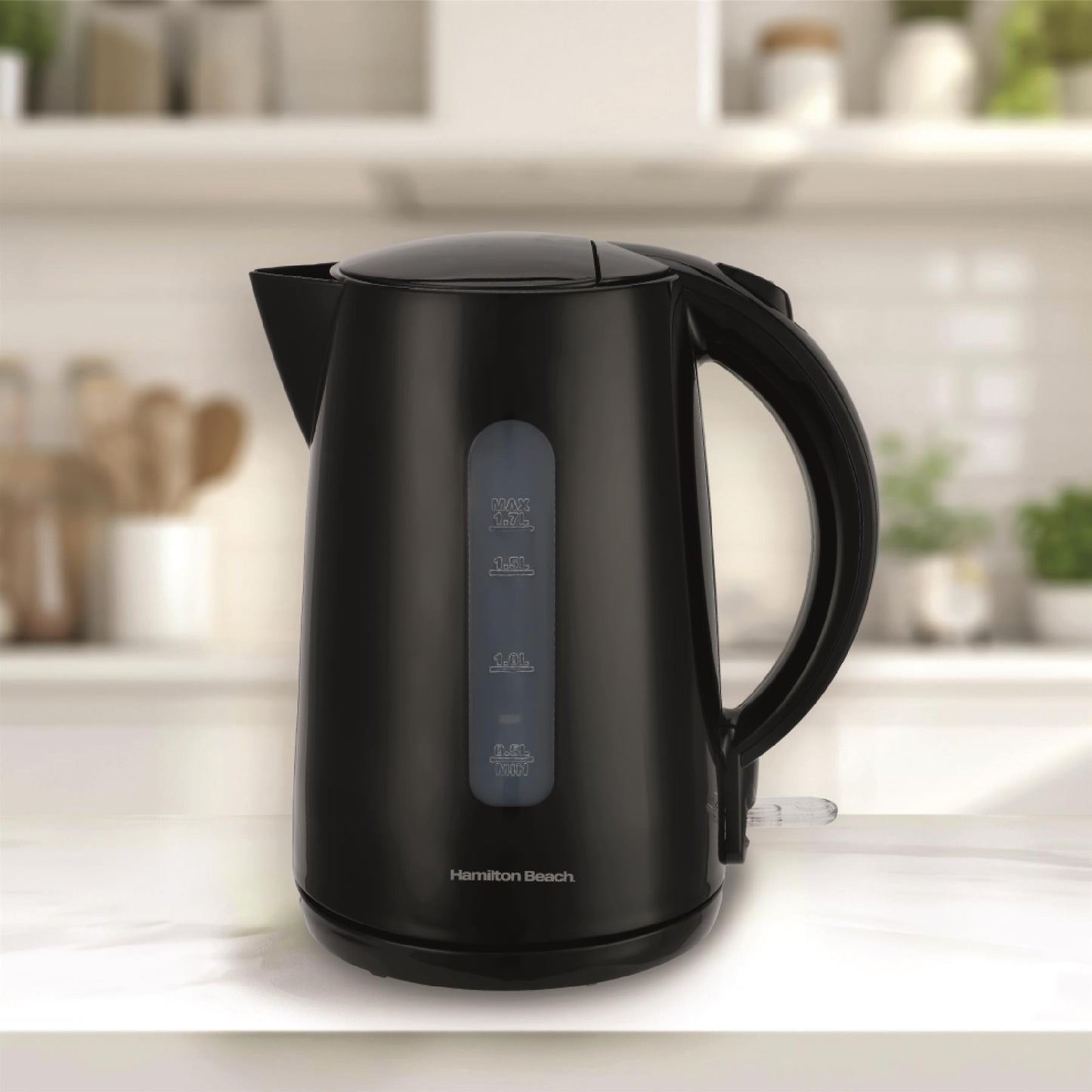 Hamilton Beach Essential Rapid Boil Kettle & 4 Slice Toaster Set Black