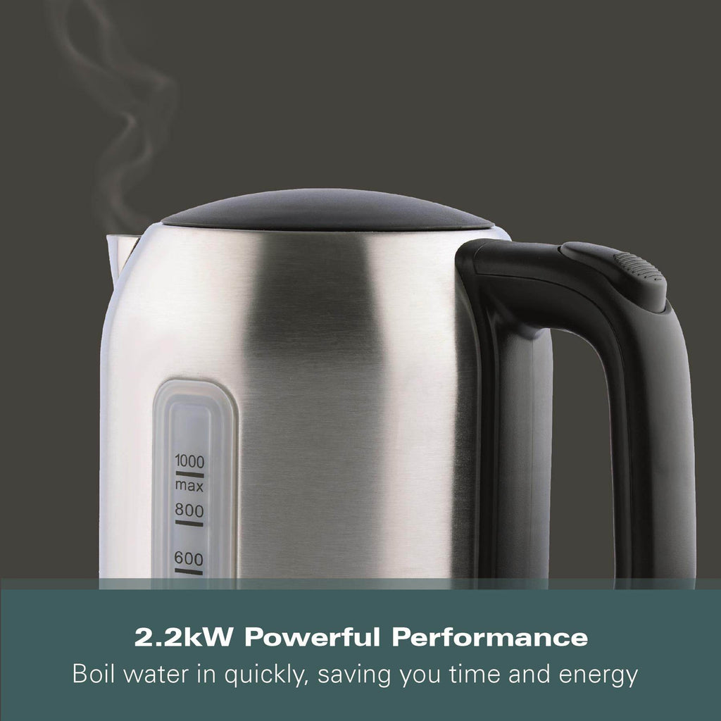 Compact 1L Kettle - Brushed Stainless Steel