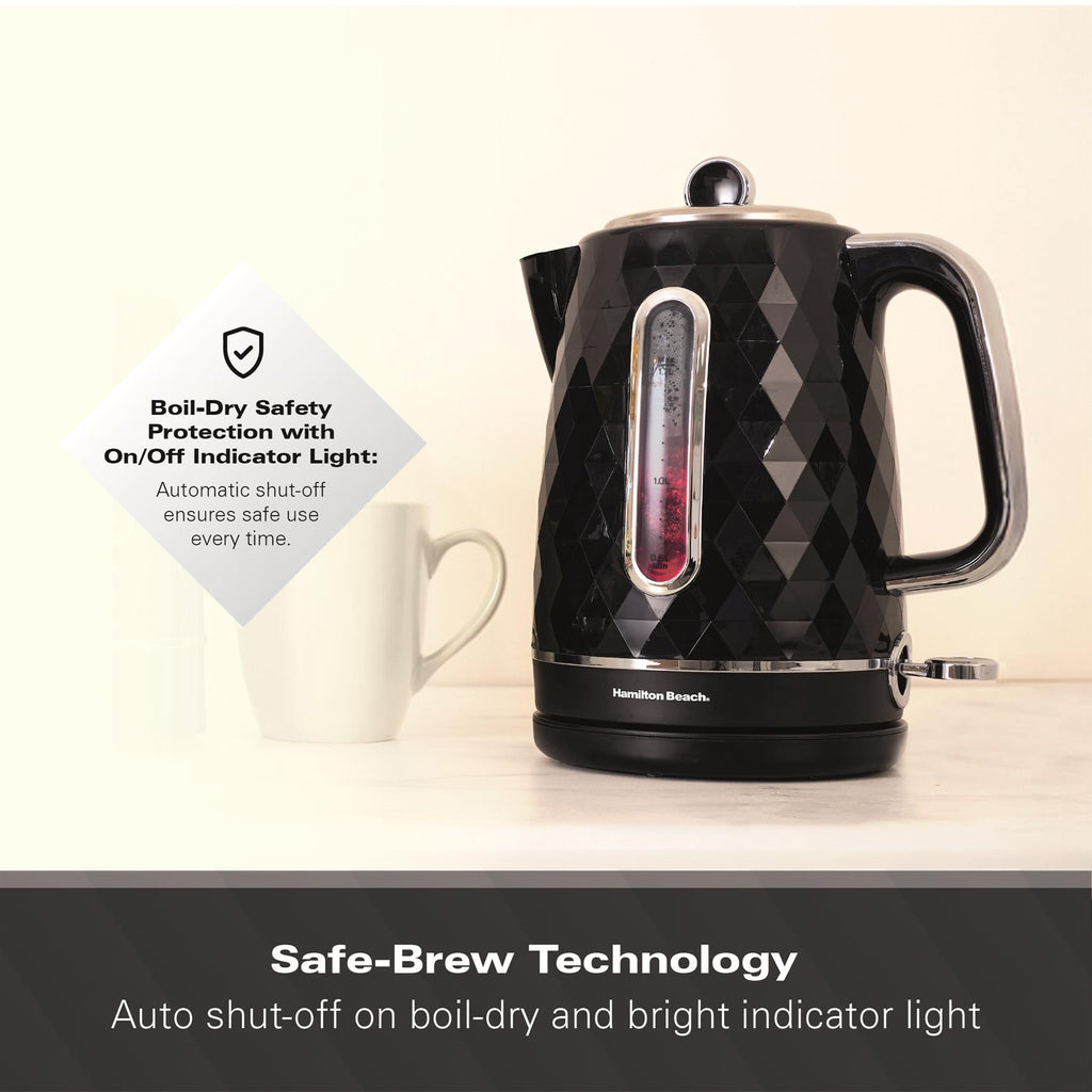 Hamilton Beach Diamond 1.7L Kettle Black