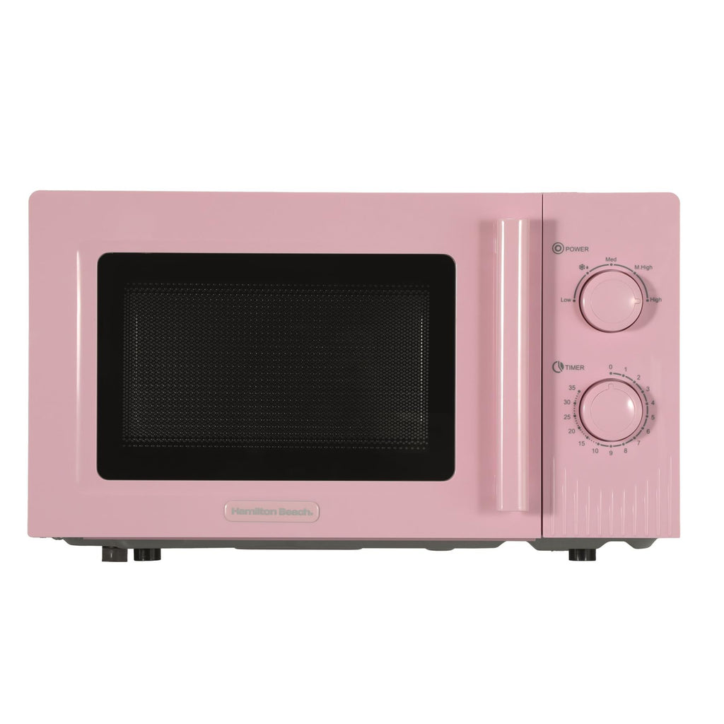 Hamilton Beach Miami Manual 800W Microwave - Flamingo Pink
