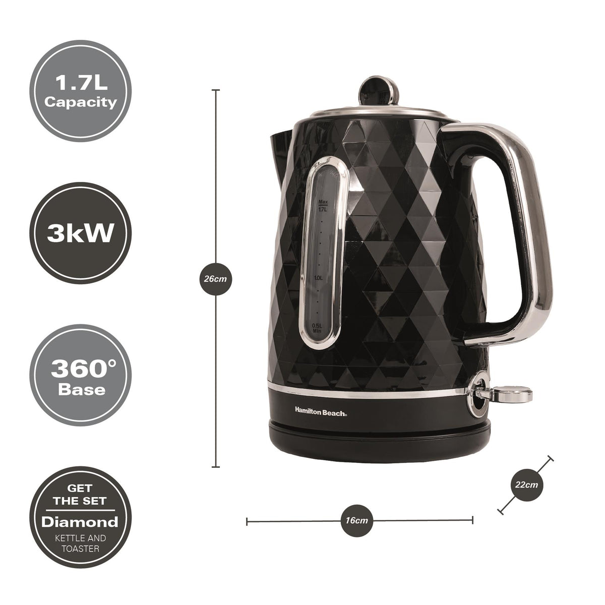 Hamilton Beach Diamond 1.7L Kettle