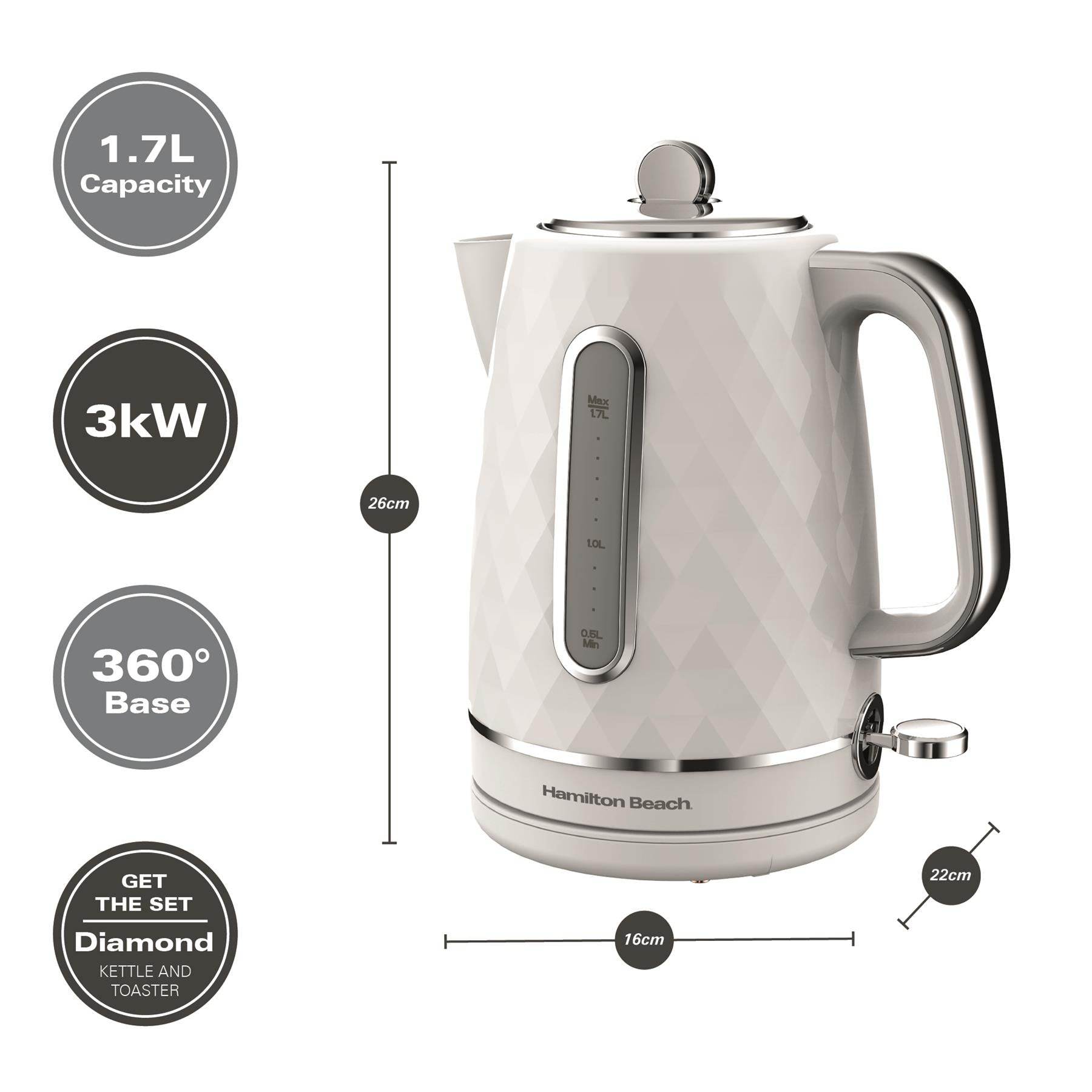 Hamilton Beach Diamond 1.7L Kettle - White - Hamilton Beach UK