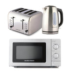 Hamilton Beach Rise Kettle, Toaster & Microwave Set - Brushed - Hamilton Beach UK