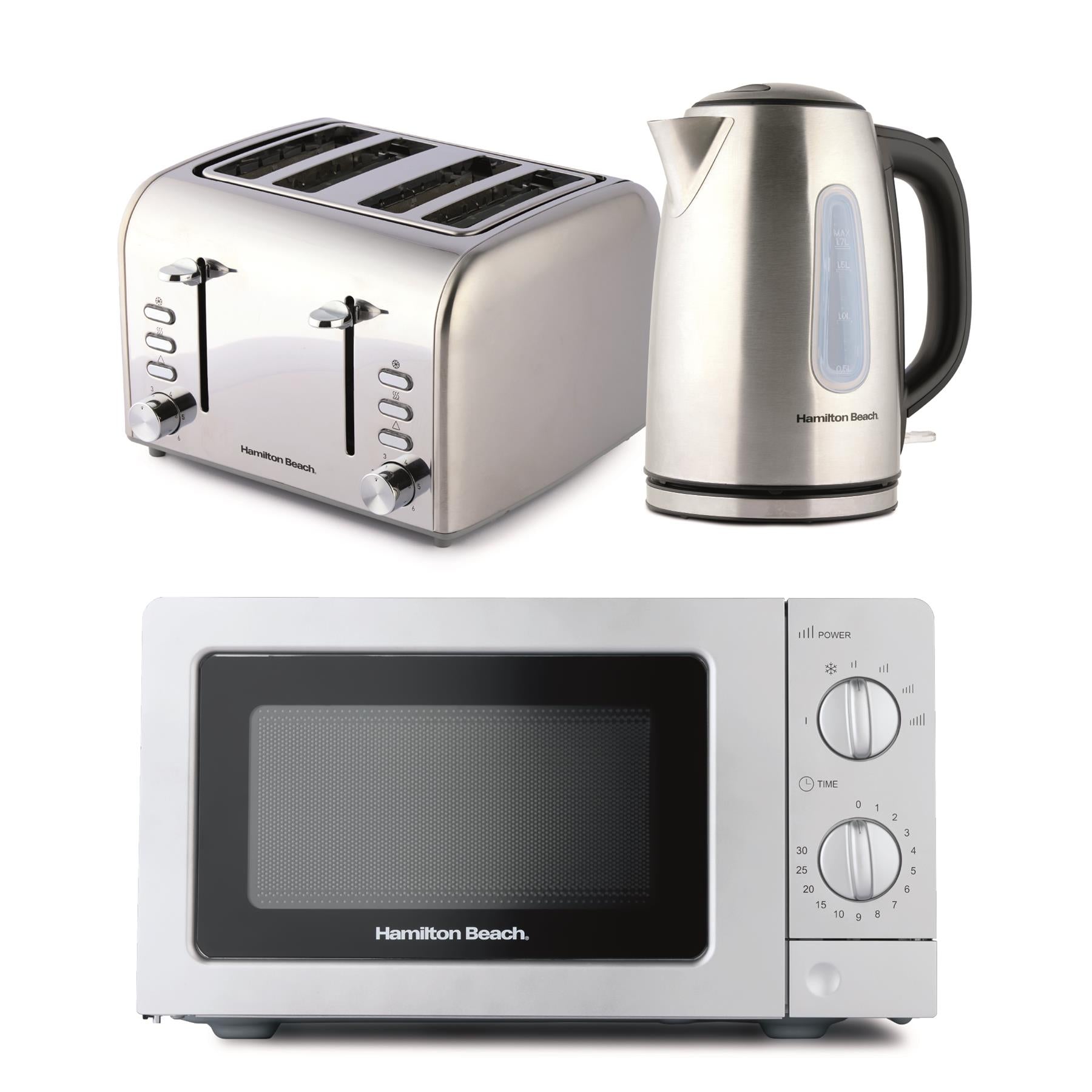 Hamilton Beach Rise Kettle, Toaster & Microwave Set