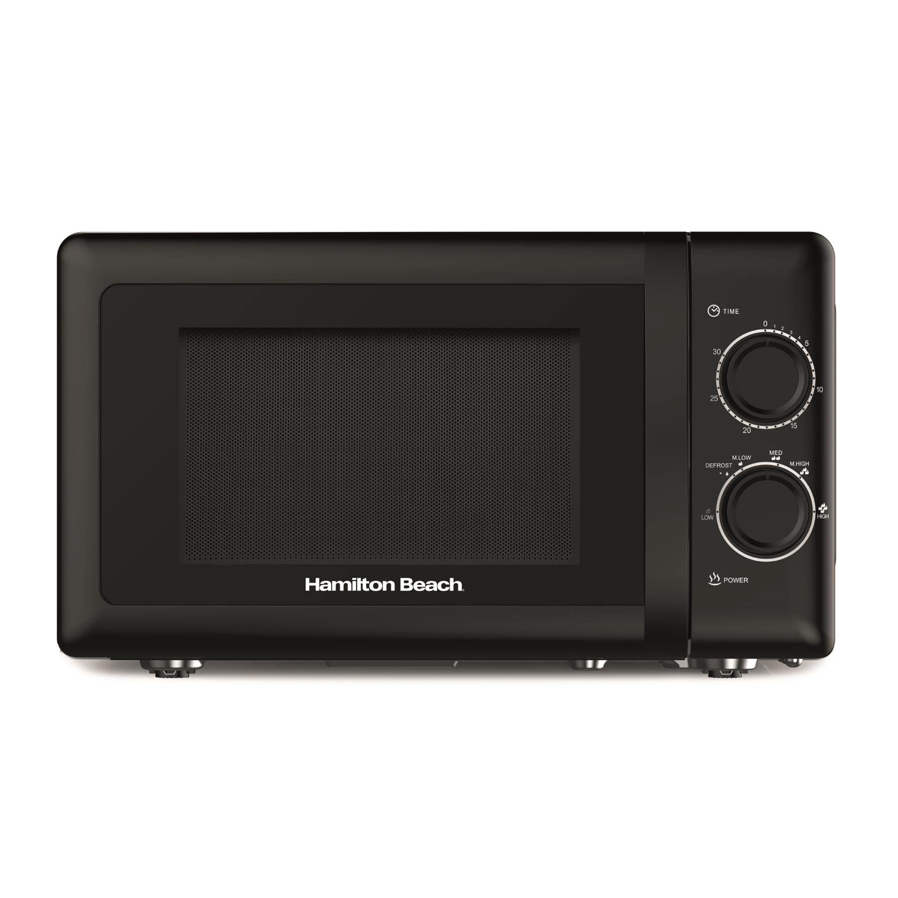 Hamilton Beach 20L Manual Microwave With Stainless Steel Cavity - Black - Hamilton Beach UK