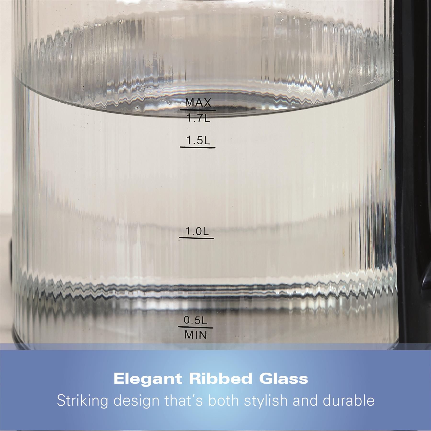 Hamilton Beach Liberty 1.7L Ribbed Glass Kettle