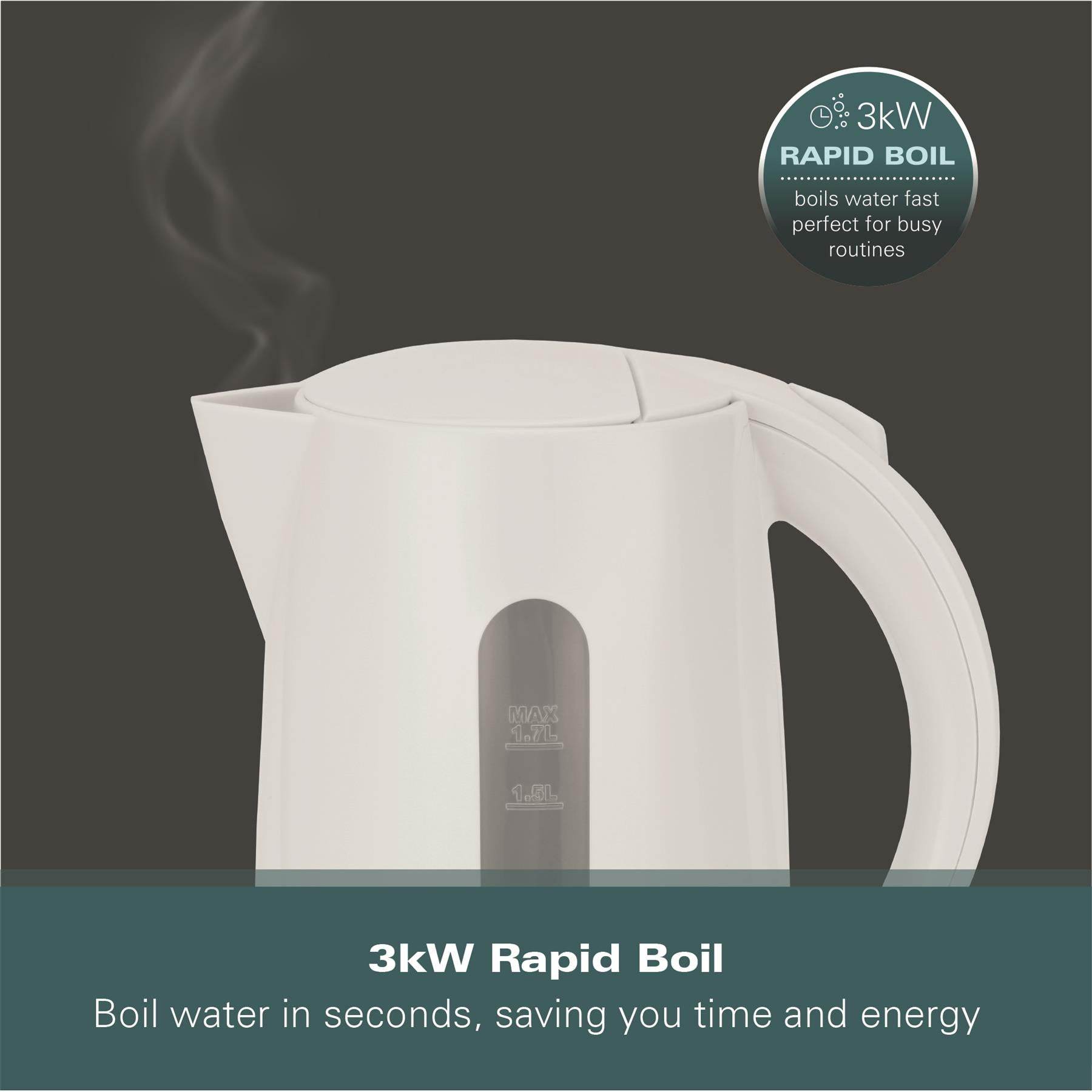Hamilton Beach Essentials 1.7L Rapid Boil Kettle - White - Hamilton Beach UK