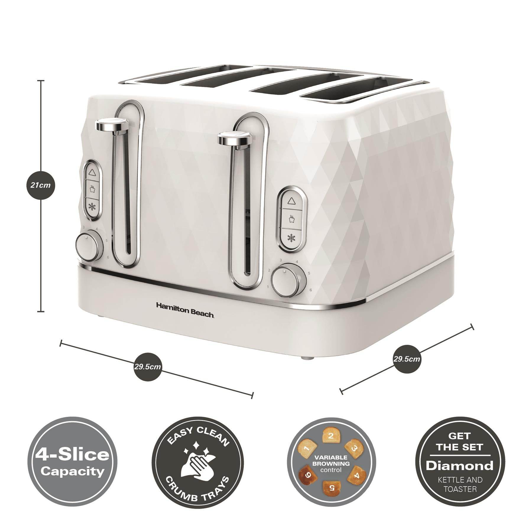Hamilton Beach Diamond 4 Slice Toaster - White - Hamilton Beach UK