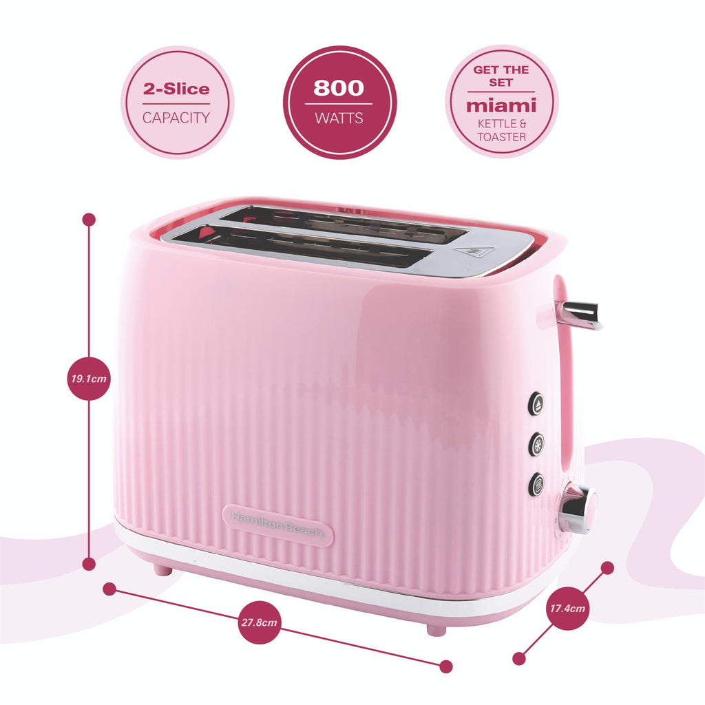 Hamilton Beach Miami Kettle & Toaster Set Flamingo Pink